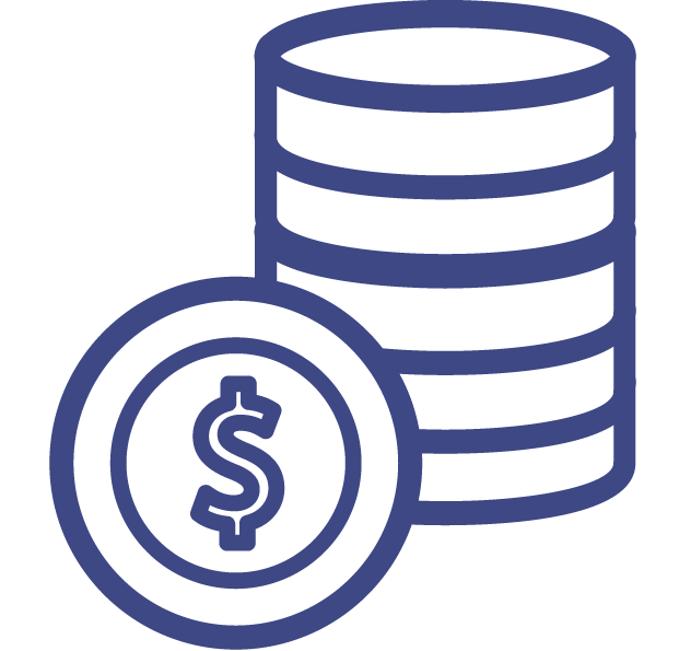 Ícono de monedas representando precios accesibles o financiamiento en Profan.cl