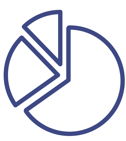 Ícono de gráfico circular representando análisis de datos y toma de decisiones en Profan.cl